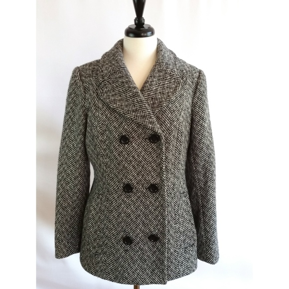 Anne Klein Jackets & Blazers - Anne Klein Size M Black Gray Peacoat